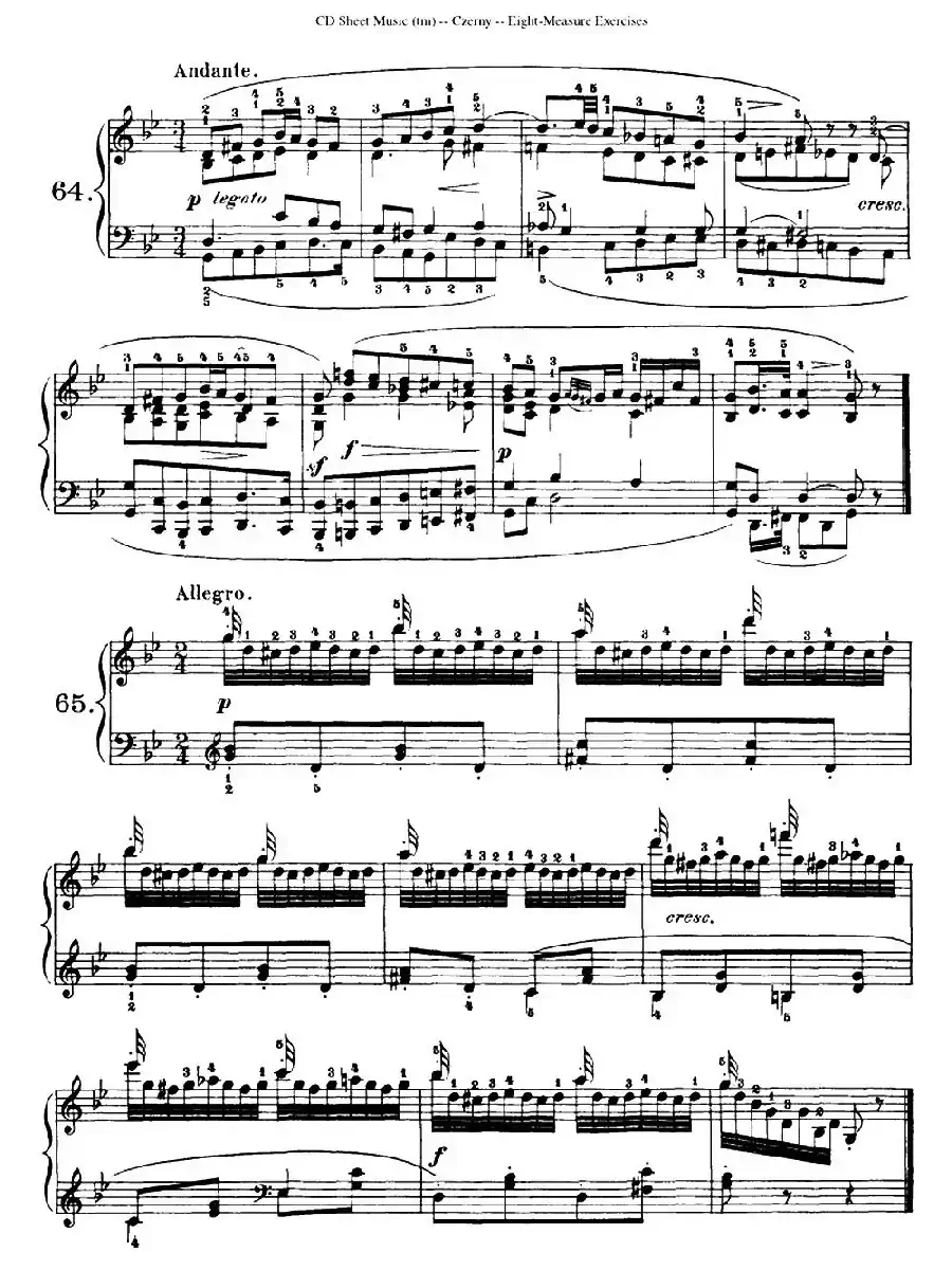 160 Eight- Measure Exercises.Op.821（车尔尼160首钢琴八小节练习曲（54——71））