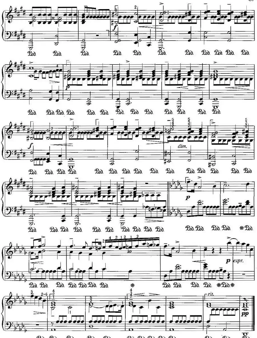 不可不弹的世界钢琴名曲：雨点前奏曲（降D大调）