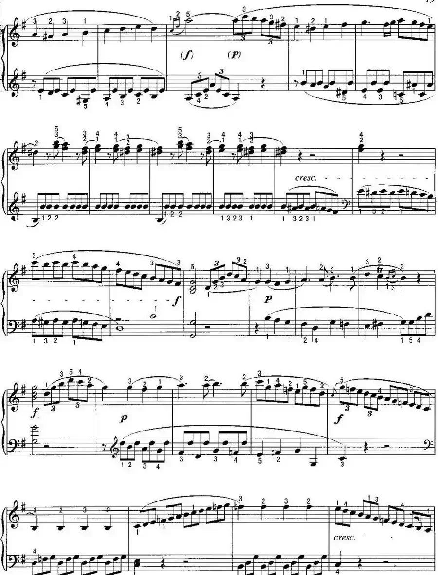 不可不弹的世界钢琴名曲：奏鸣曲（G大调）