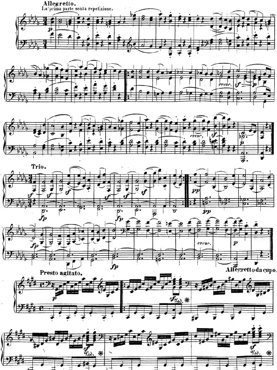 贝多芬钢琴奏鸣曲14 月光 升c小调 Op.27 No.2 C-sharp minor