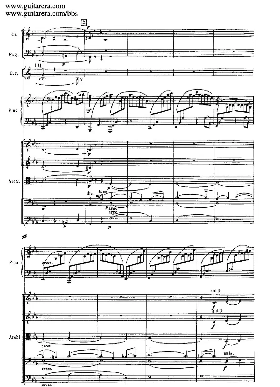 c小调第二钢琴协奏曲 Op.18（第一乐章总谱·P1——9）