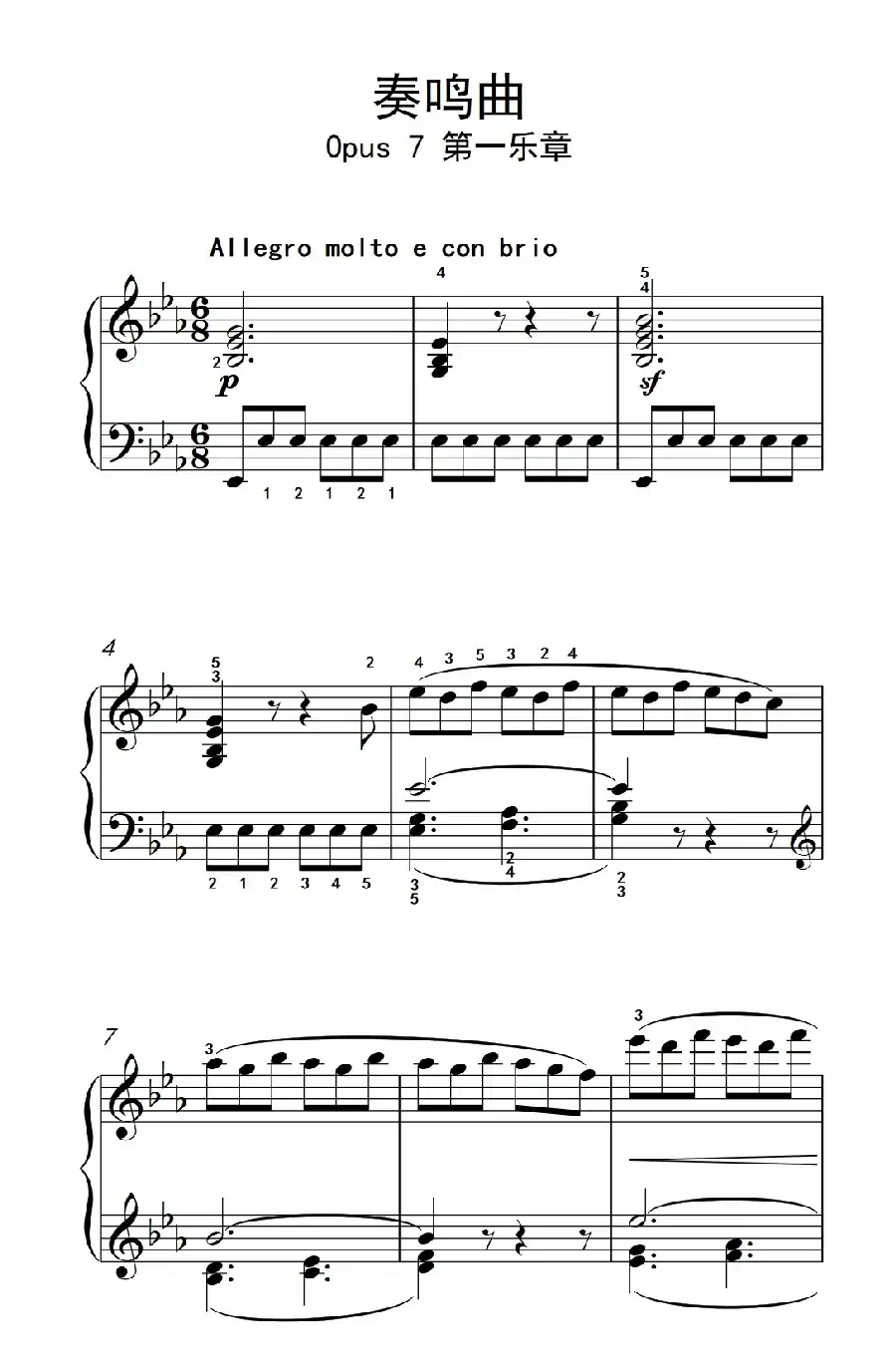 奏鸣曲 Opus 7 第一乐章(贝多芬奏鸣曲集 2)