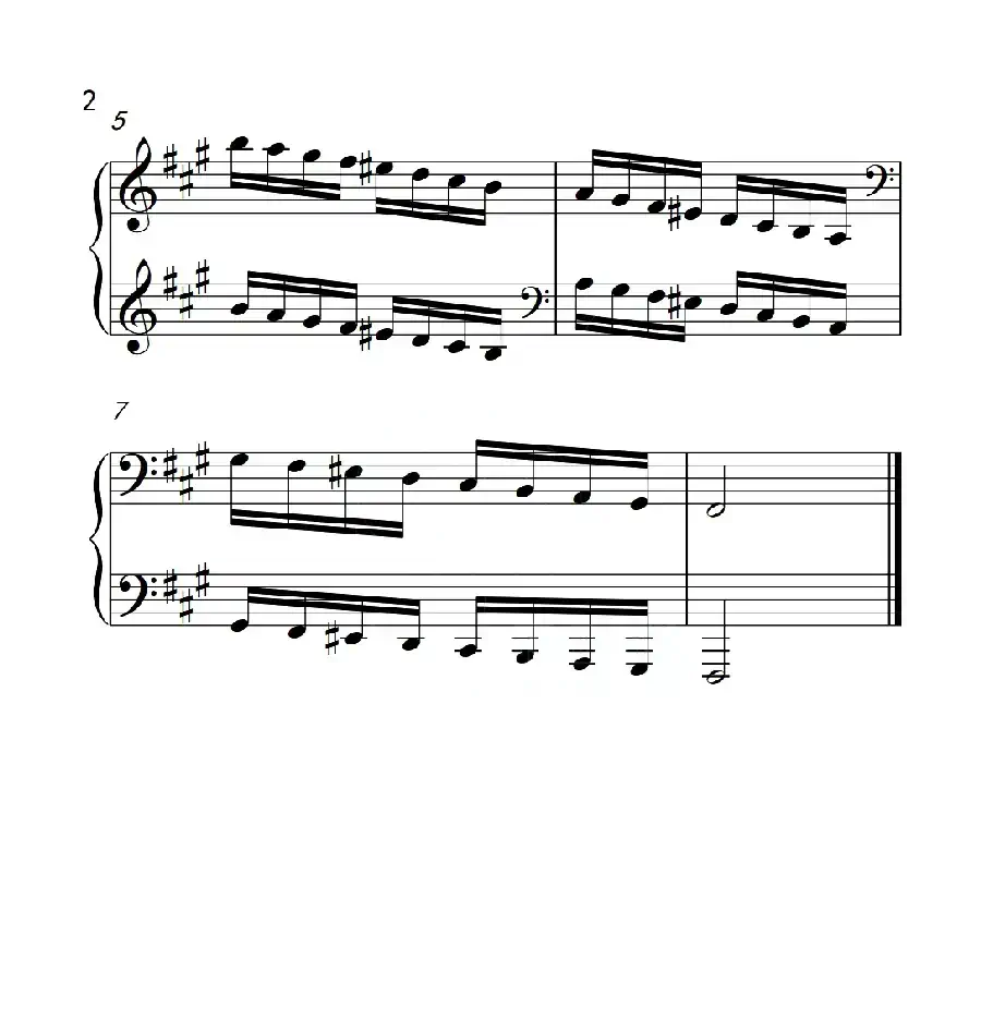 第四级 升f小调音阶(中国音乐学院钢琴考级作品1~6级)