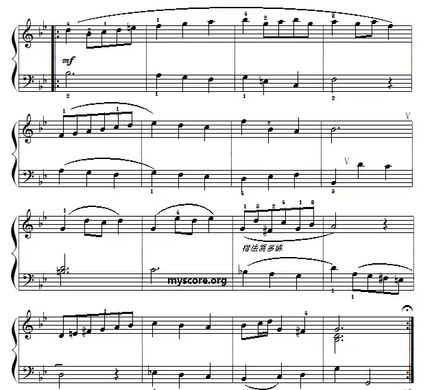 巴赫初级钢琴曲之五：小步舞曲