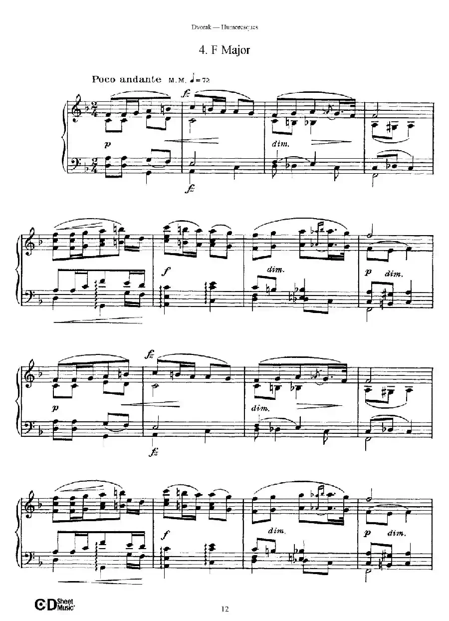 8 Humoresques Op.101（8首幽默曲·4）
