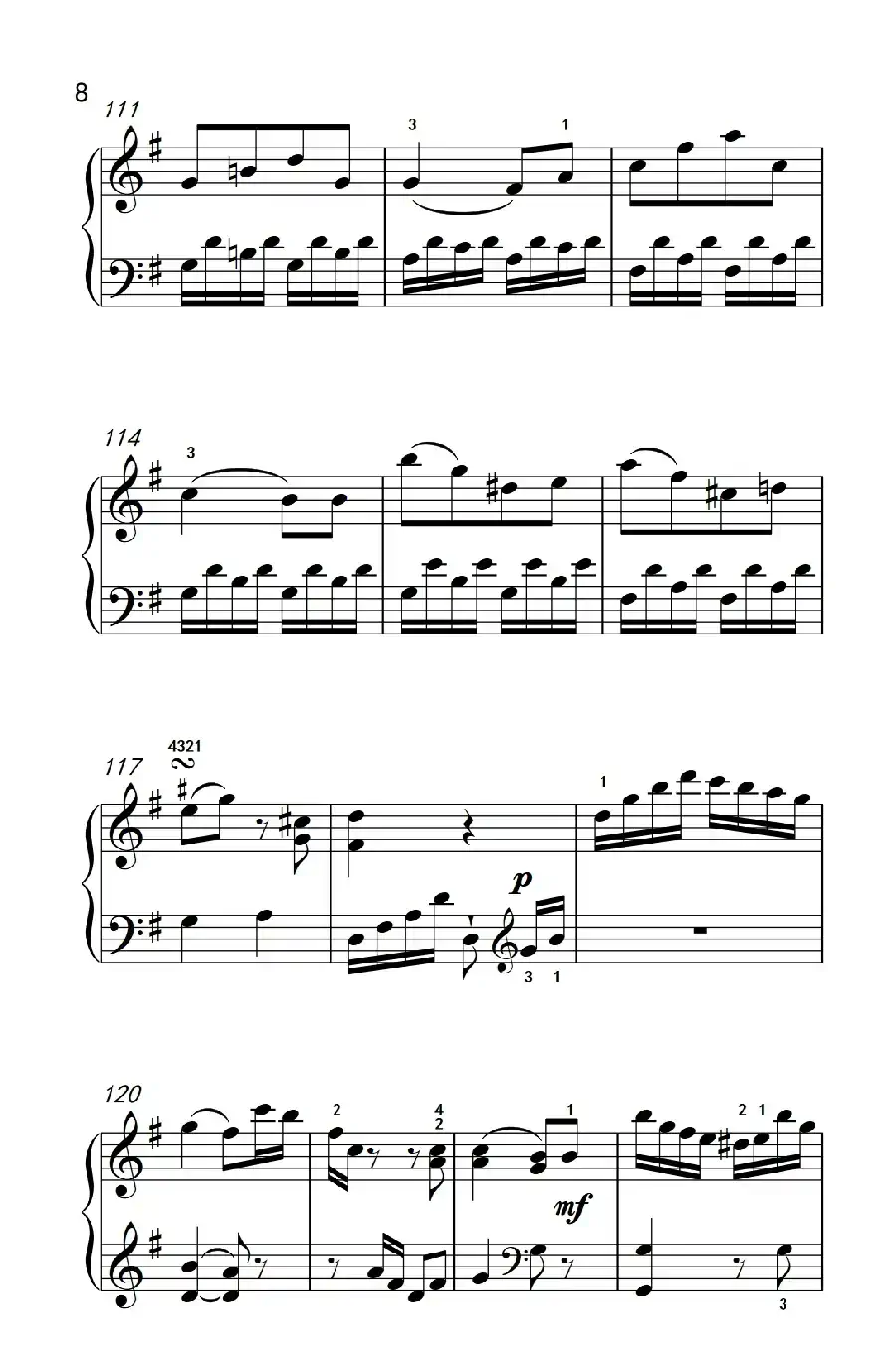 第六级 1.G大调奏鸣曲（中央音乐学院 钢琴（业余）考级教程 4-6级）