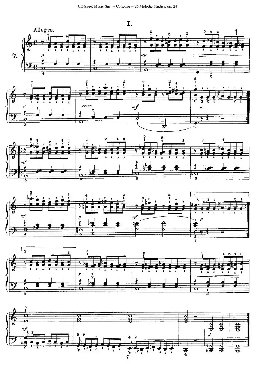 Concone - 25 Melodic Studies easy and progressive（6—10）