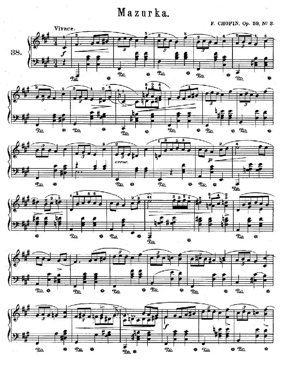 Trois Mazurkas Op.59（3首玛祖卡舞曲·3）