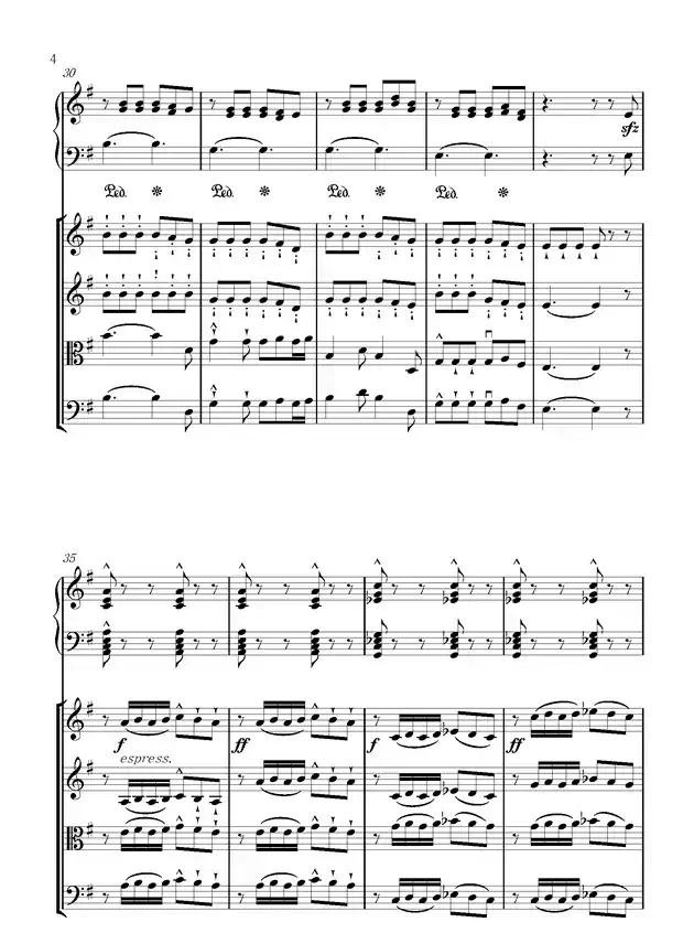 单二部弦乐四重奏