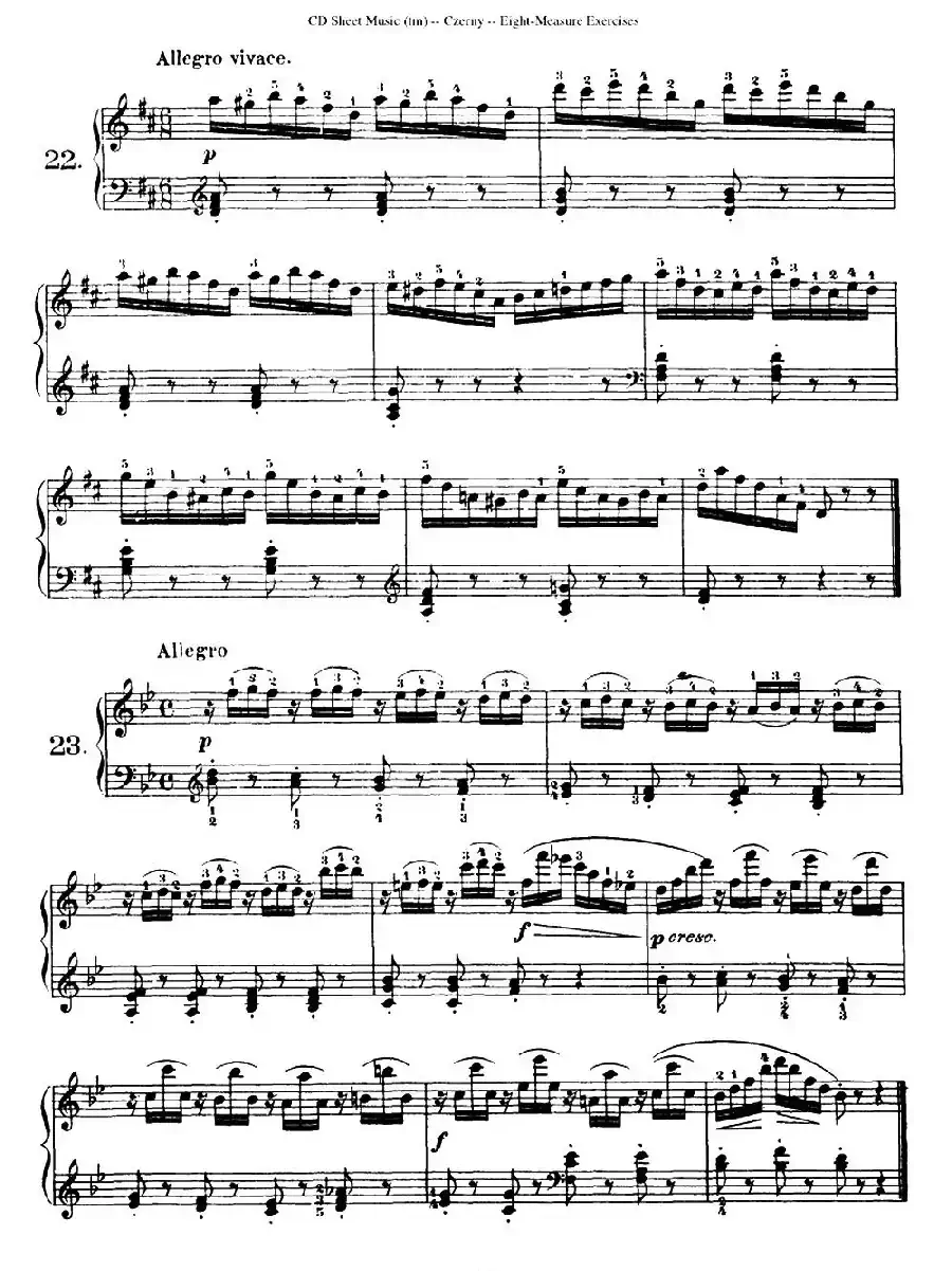 160 Eight- Measure Exercises.Op.821（车尔尼160首钢琴八小节练习曲（19——35））