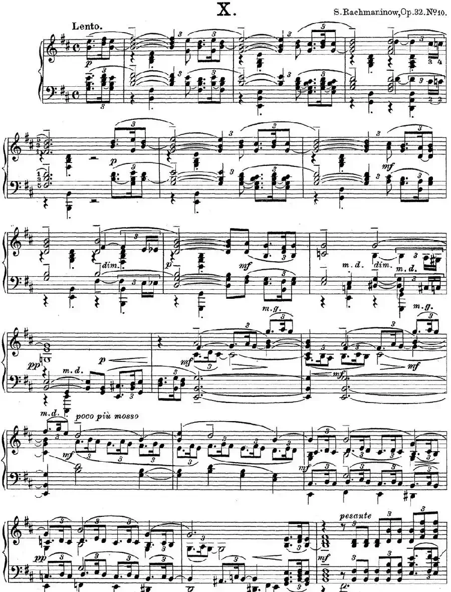 拉赫玛尼诺夫 钢琴前奏曲21 B小调 Op.32 No.10