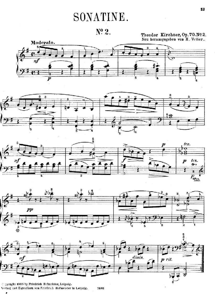 Five Sonatinas Op.70（5首钢琴小奏鸣曲·2）