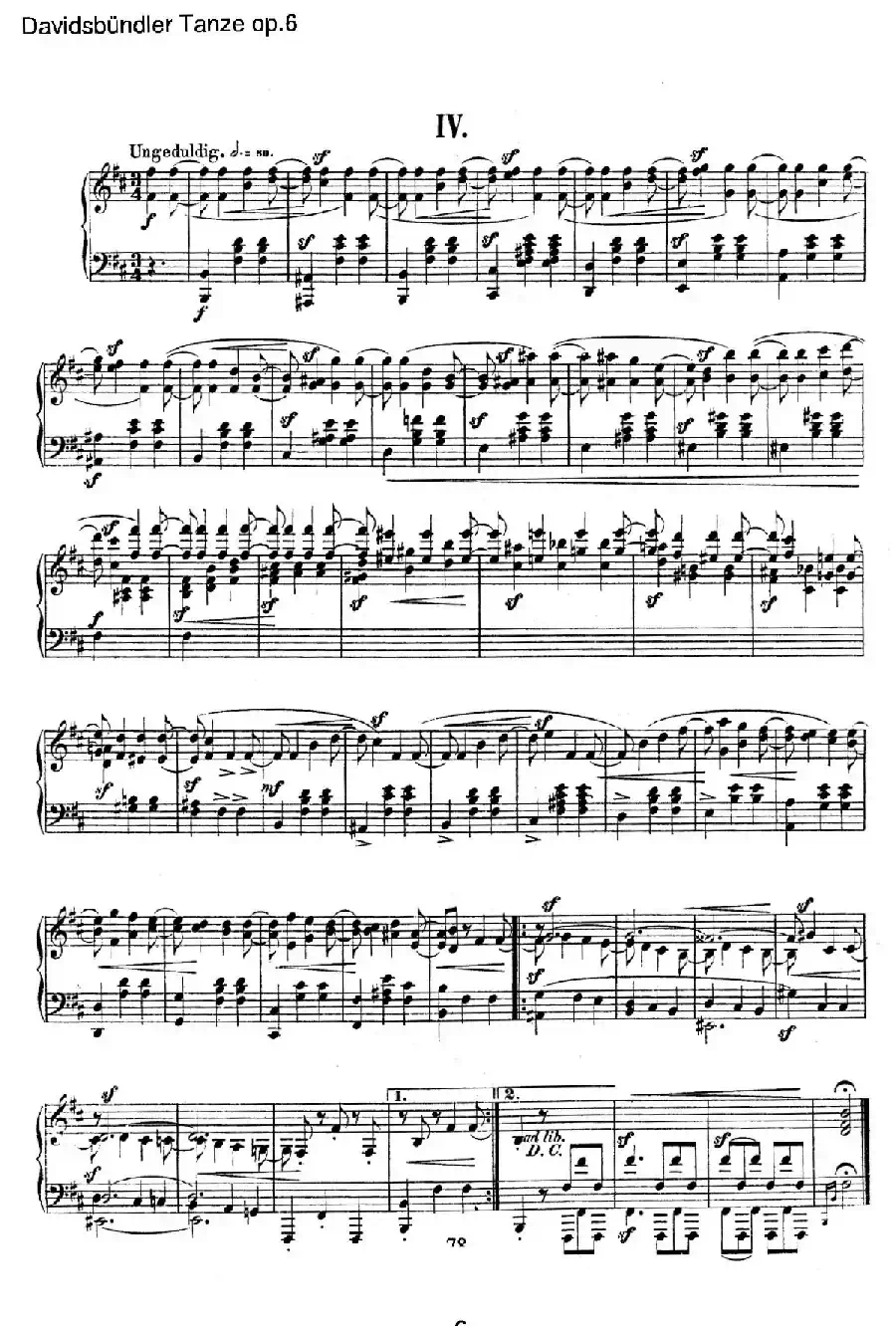 Davidsbundler Tanze Op.6（大卫同盟舞曲）
