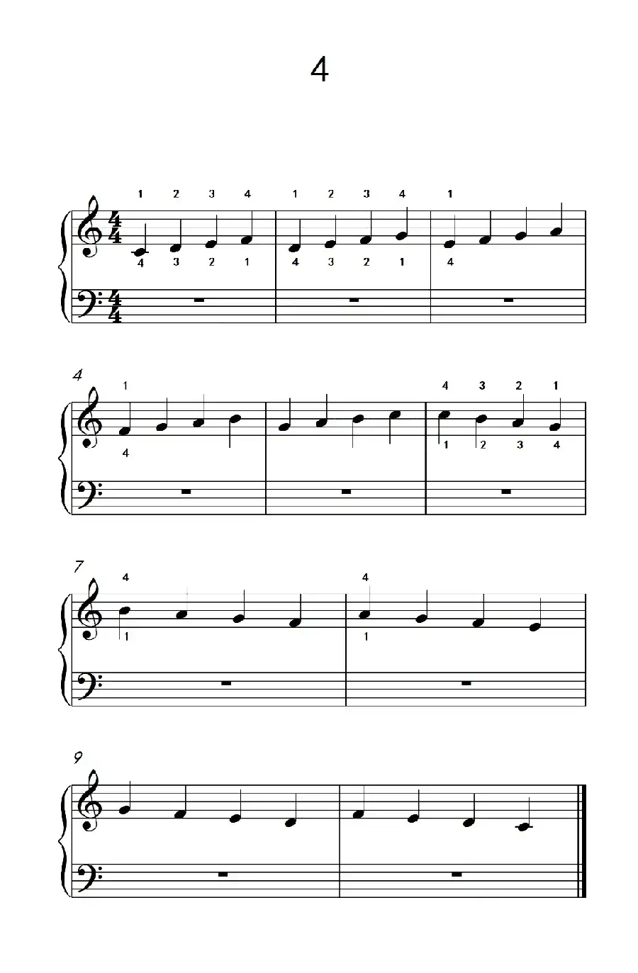 非连音练习 4(儿童钢琴手指练习 2)