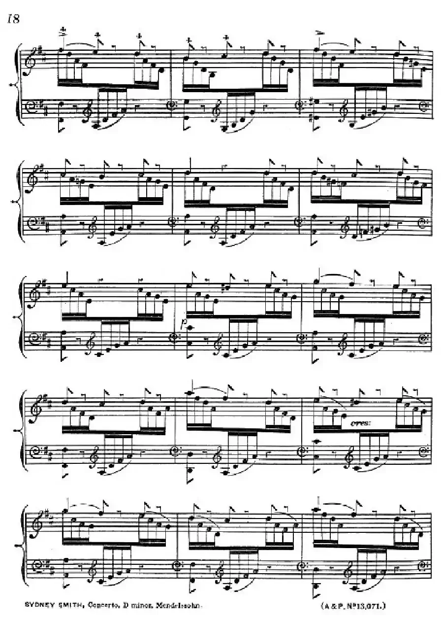 d小调第二钢琴协奏曲（钢琴独奏版）
