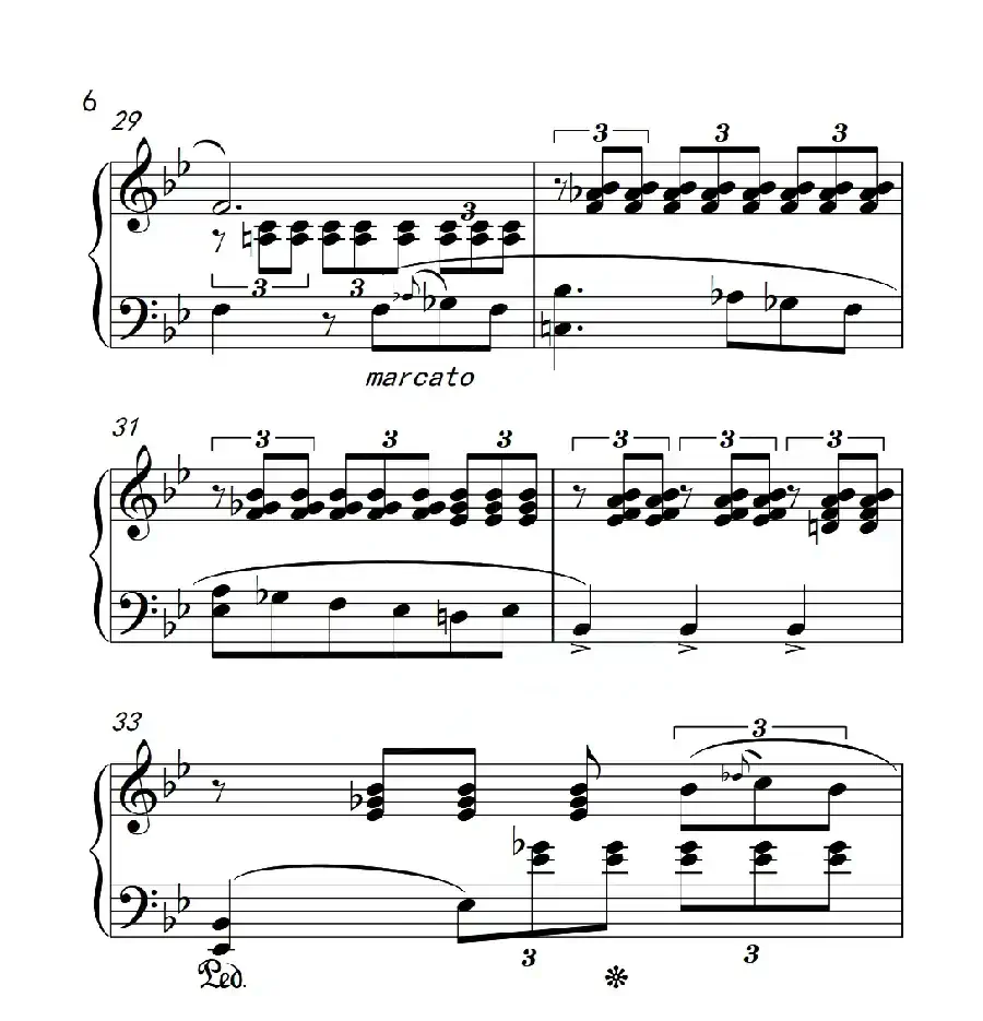 第六级 浮云(中国音乐学院钢琴考级作品1~6级)