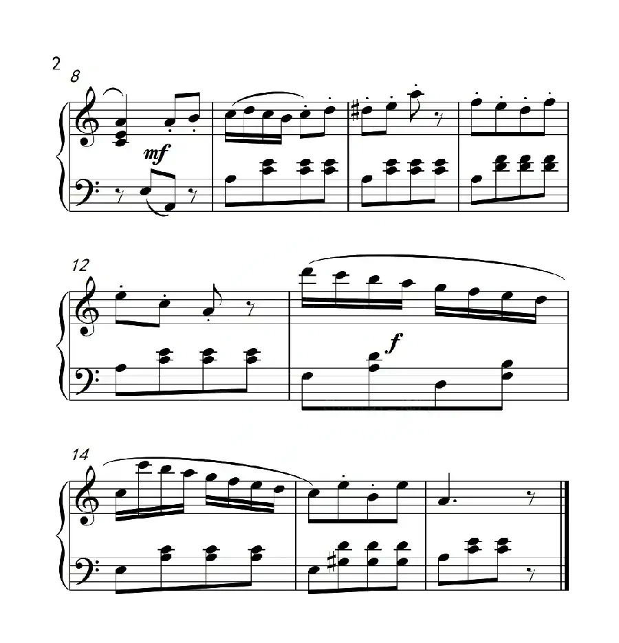 第一组A组 匈牙利舞曲(中国音乐学院钢琴考级作品1~6级)