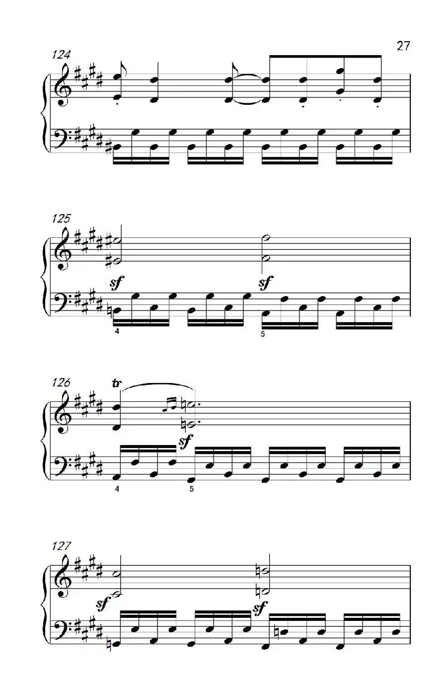 第十四号钢琴奏鸣曲（月光） 激动的急板