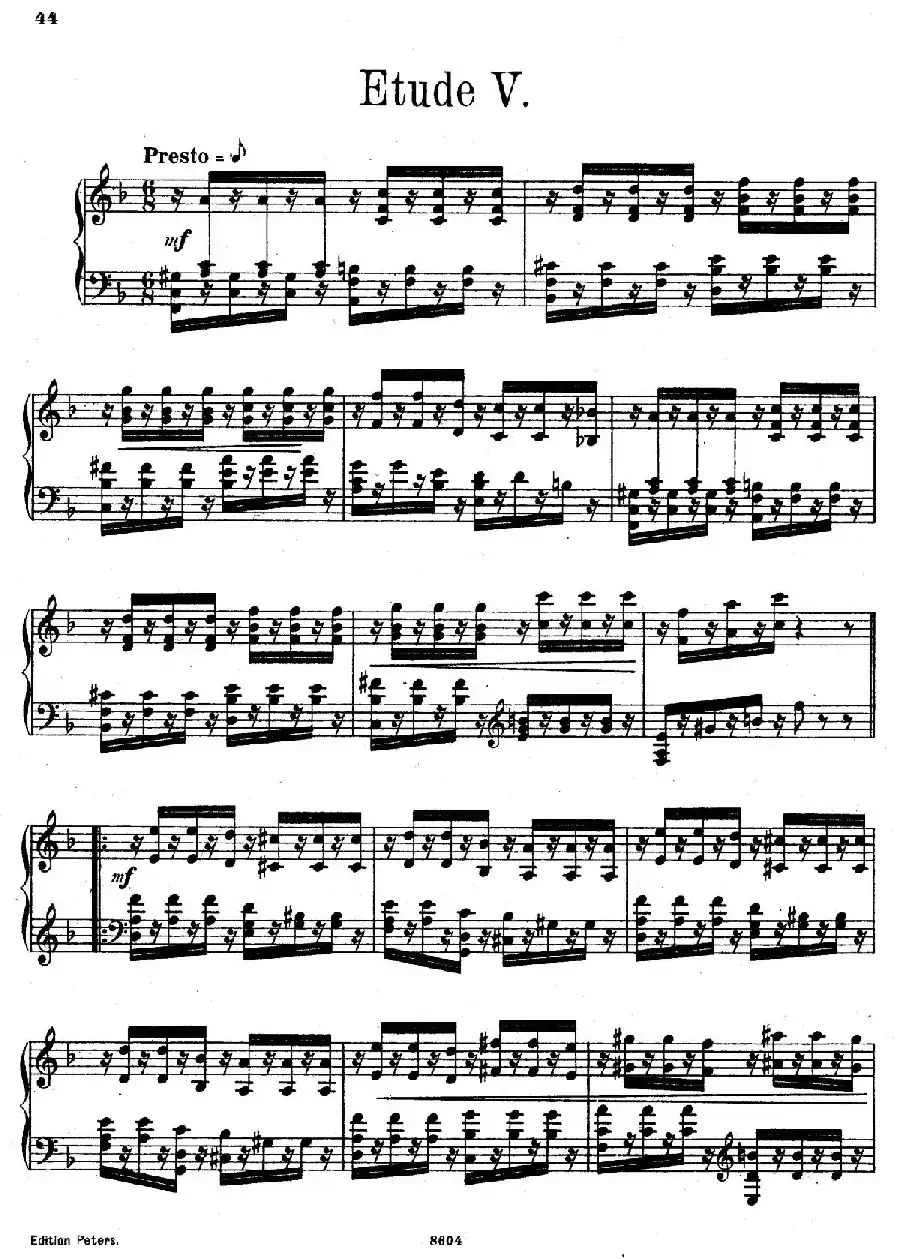 Six Etudes Op.23（6首练习曲·Ⅴ）