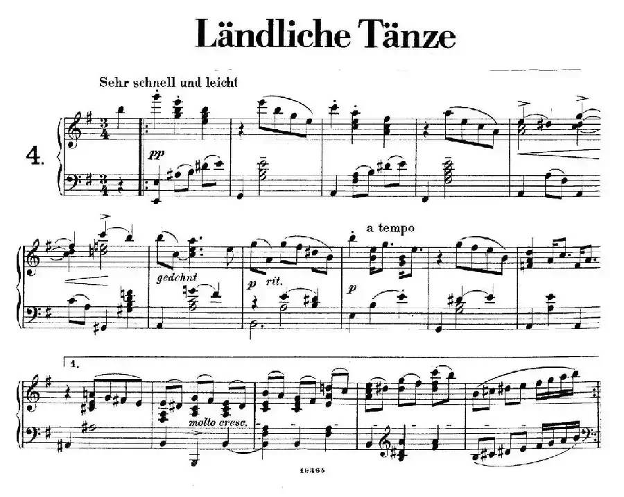 Landliche Tanzee Op.1（乡村舞曲·4. e小调）