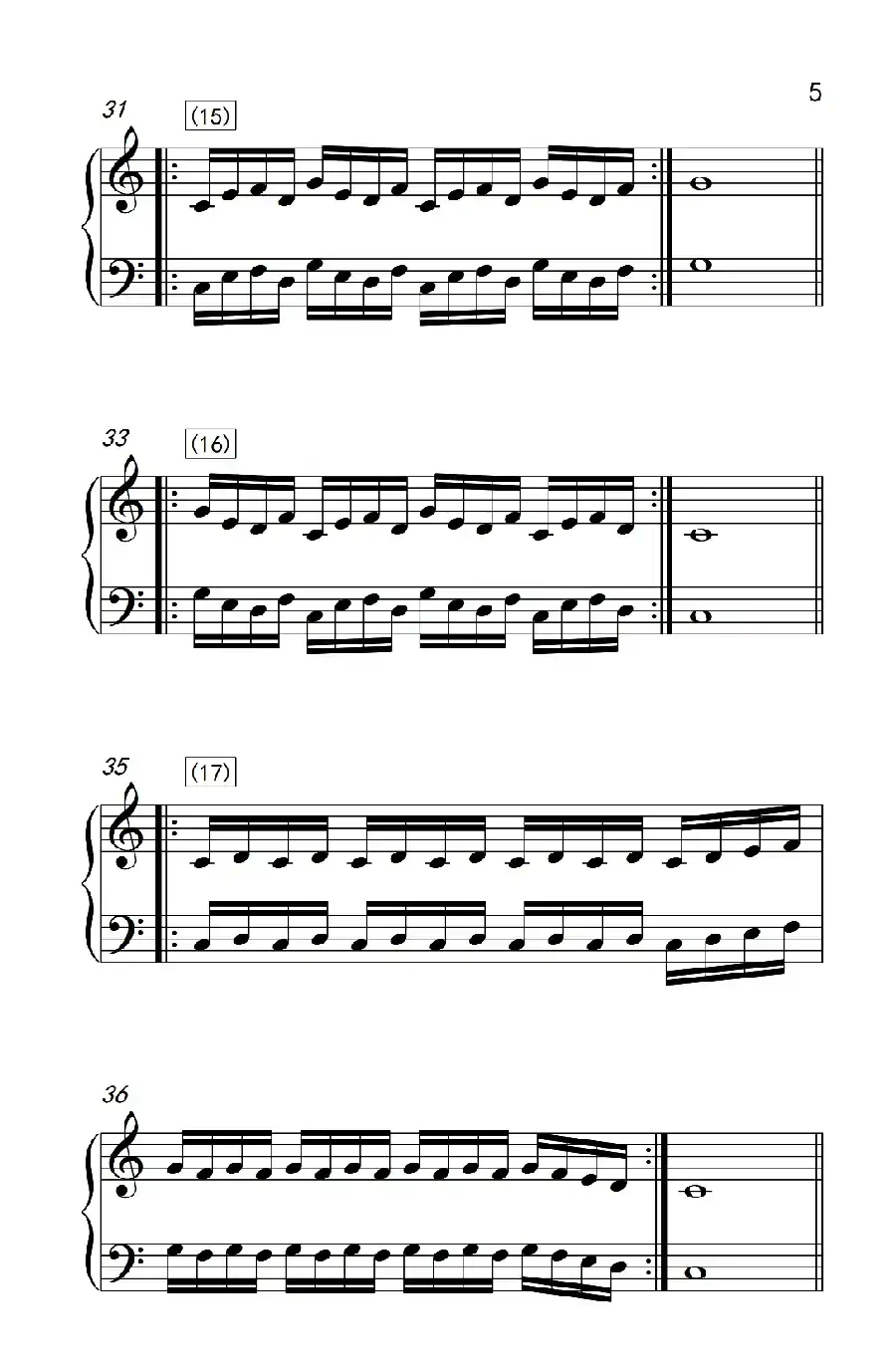 八.提高速度.增强手指灵活性的练习37(儿童钢琴手指练习 1)