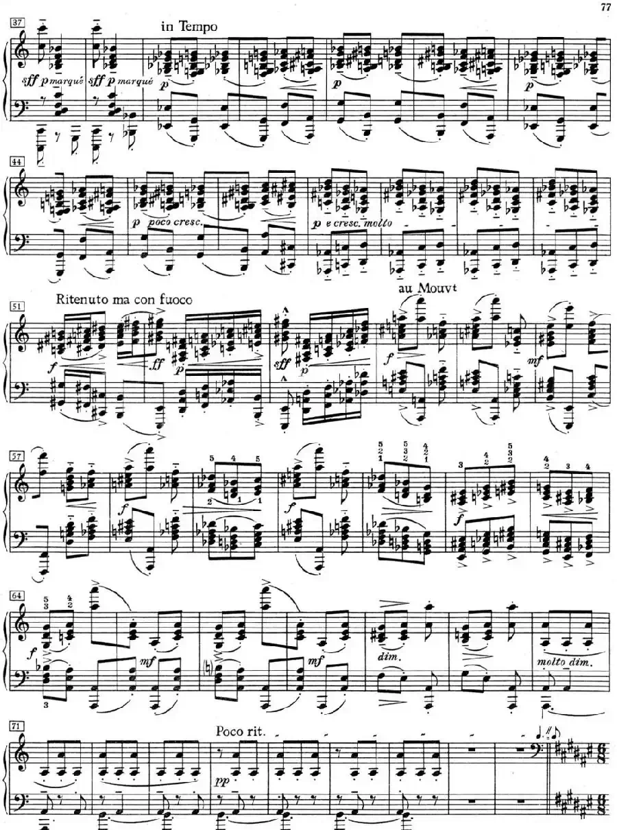 德彪西12首钢琴练习曲（12 和弦练习v1.0 accords）