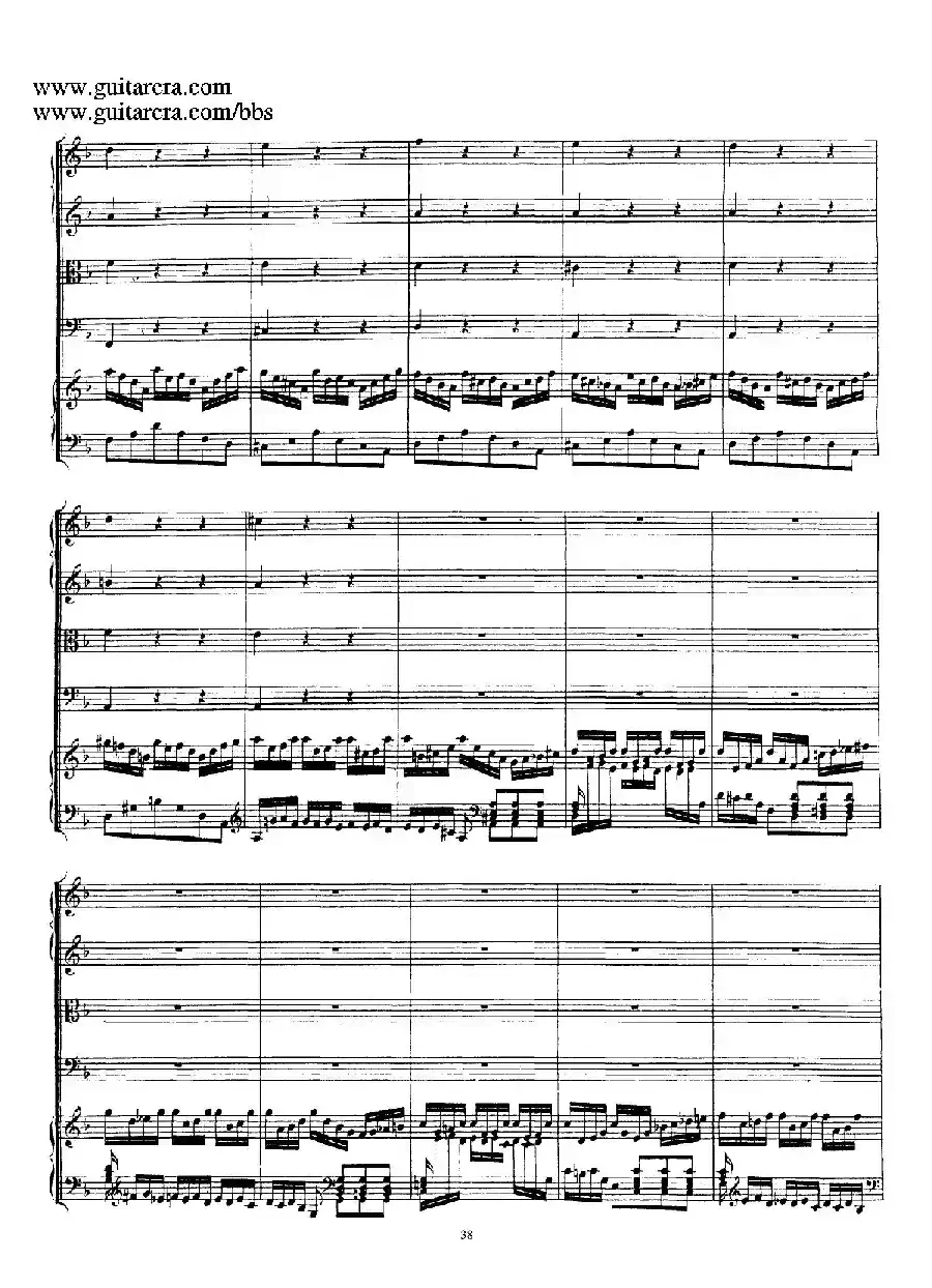 d小调第一号古钢琴协奏曲 BWV 1052（总谱）