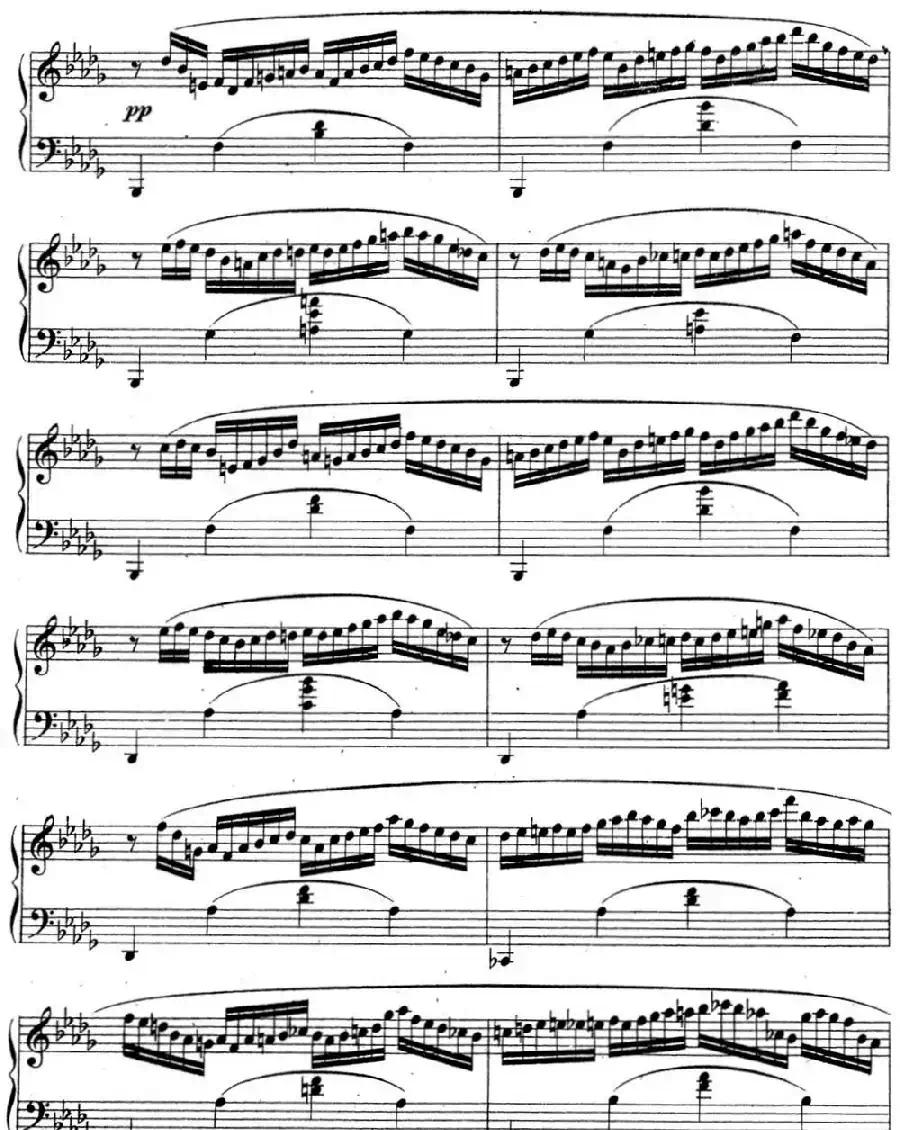 拉赫玛尼诺夫 音乐瞬间 Op.16 No.1 降b小调