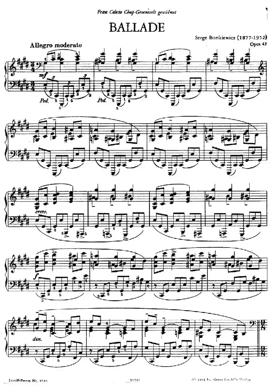 Ballade in c-sharp Minor Op.42（升c小调叙事曲）