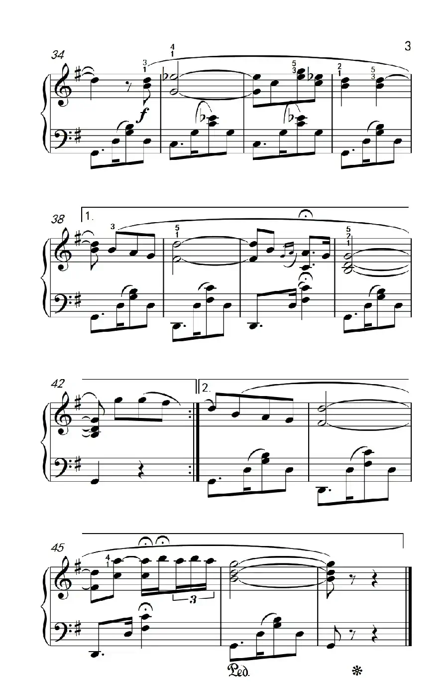 哦!我的太阳(老年大学 钢琴教程 3)