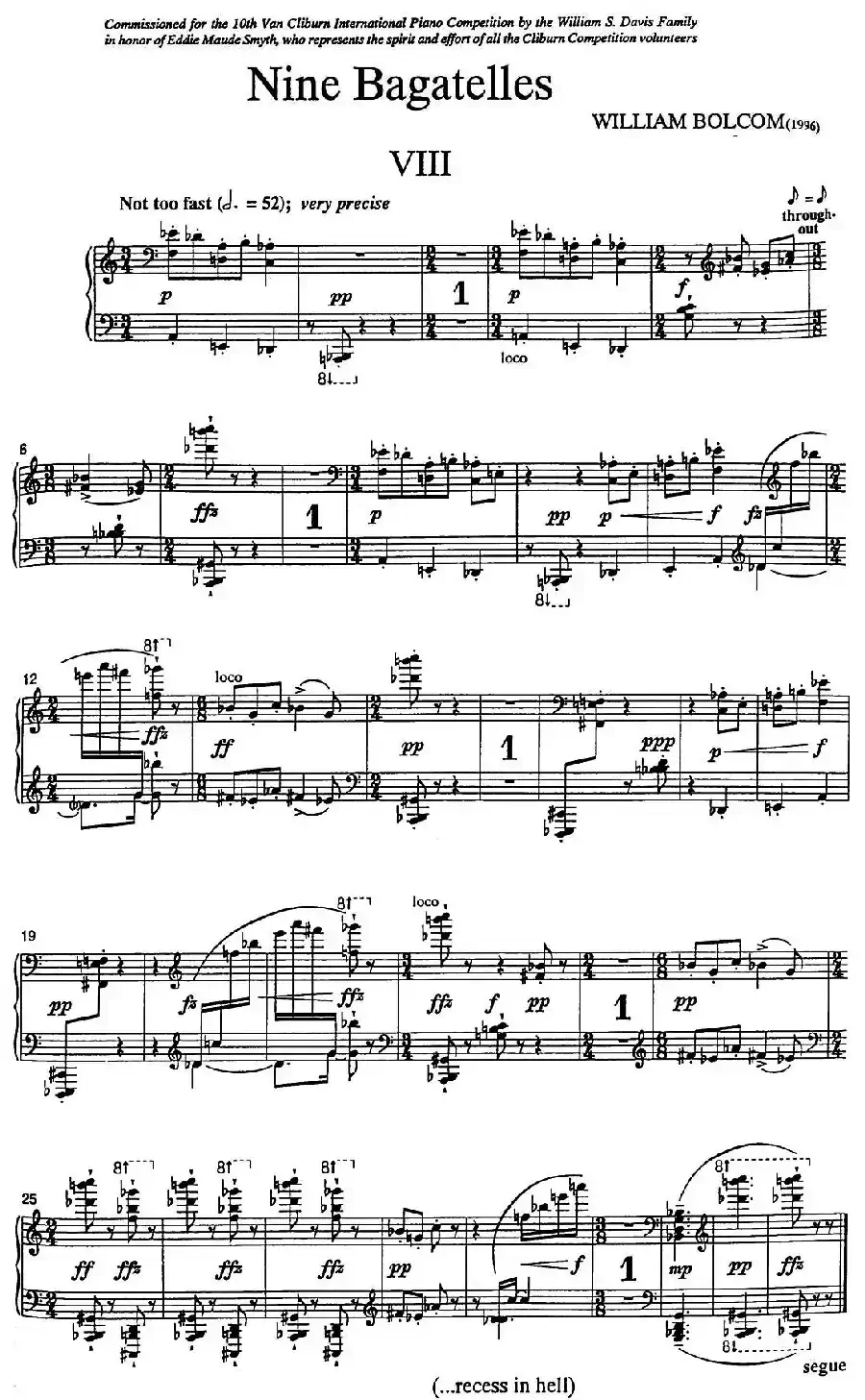 Nine Bagatelles （9首小品）（Ⅷ）