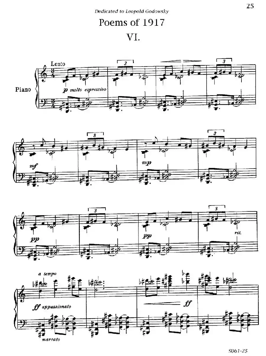 Poems of 1917 Op.41（1917之诗 6. 战壕挽歌）