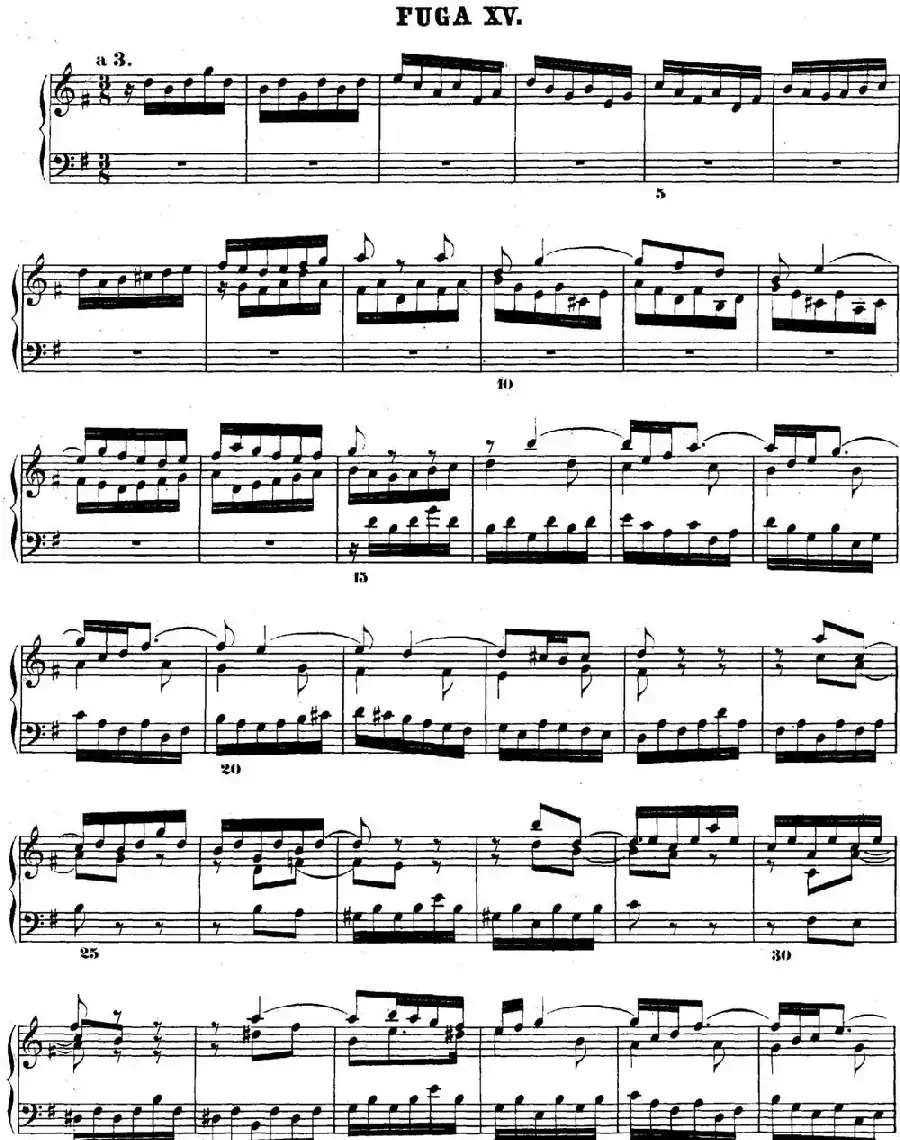 巴赫《平均律钢琴曲集·第二卷》之赋格曲(NO.15)
