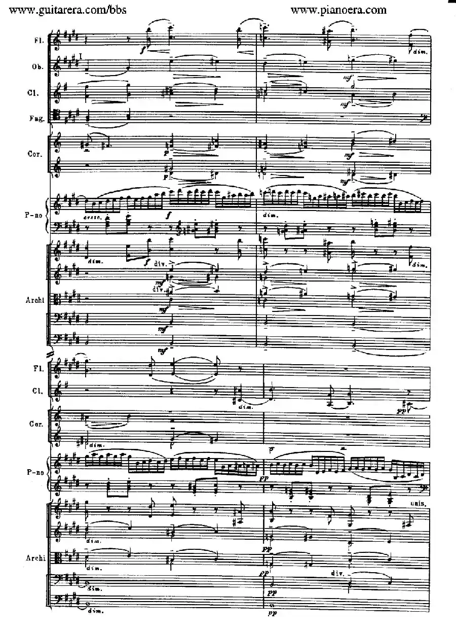 c小调第二钢琴协奏曲 Op.18（第二乐章总谱）