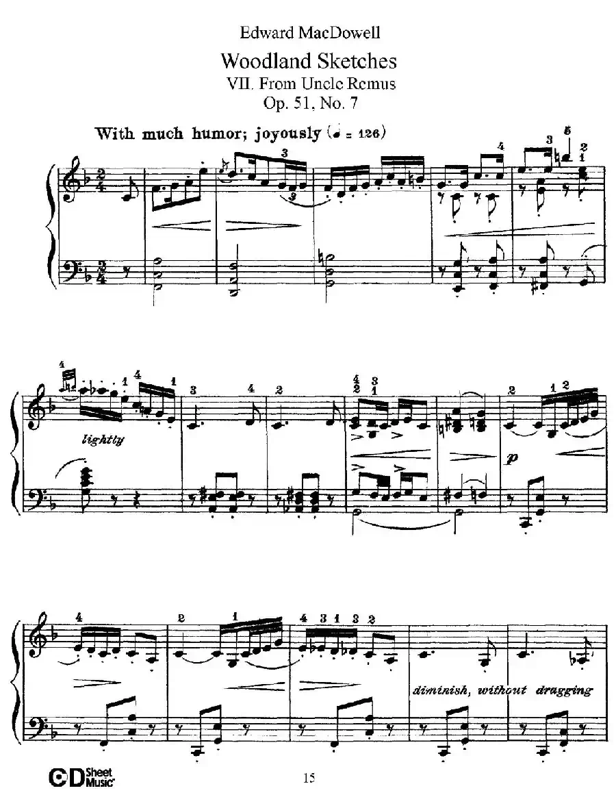 Woodland Sketches Op.51（森林素描·7）