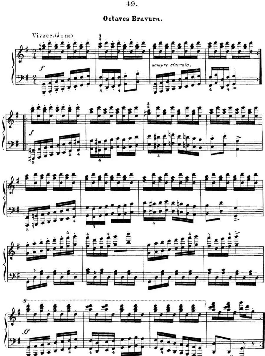 50首车尔尼Op.740钢琴手指灵巧技术练习曲(NO.49)