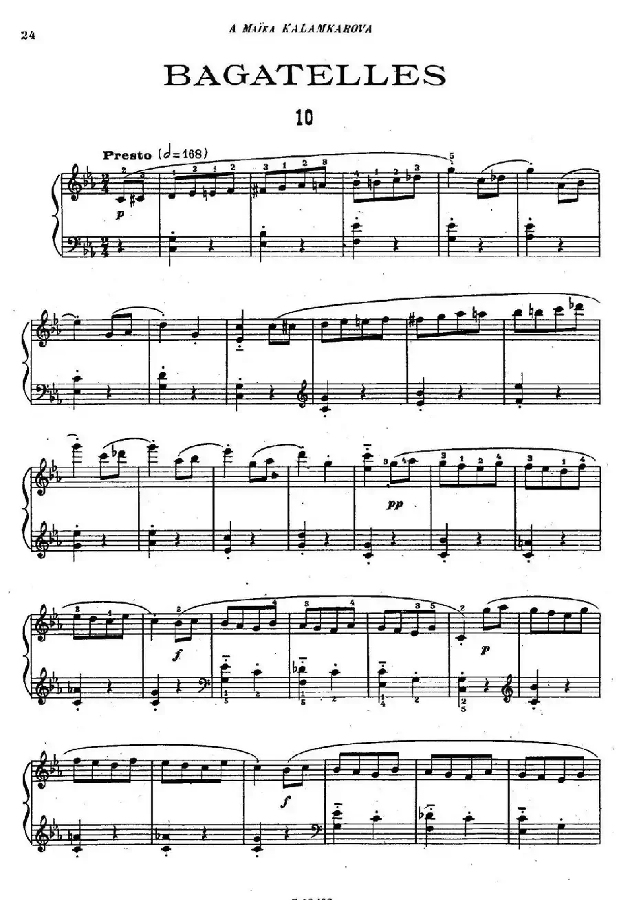 Tcherepnin - 10 Bagatelles Op.5（齐尔品-10首小品·10）