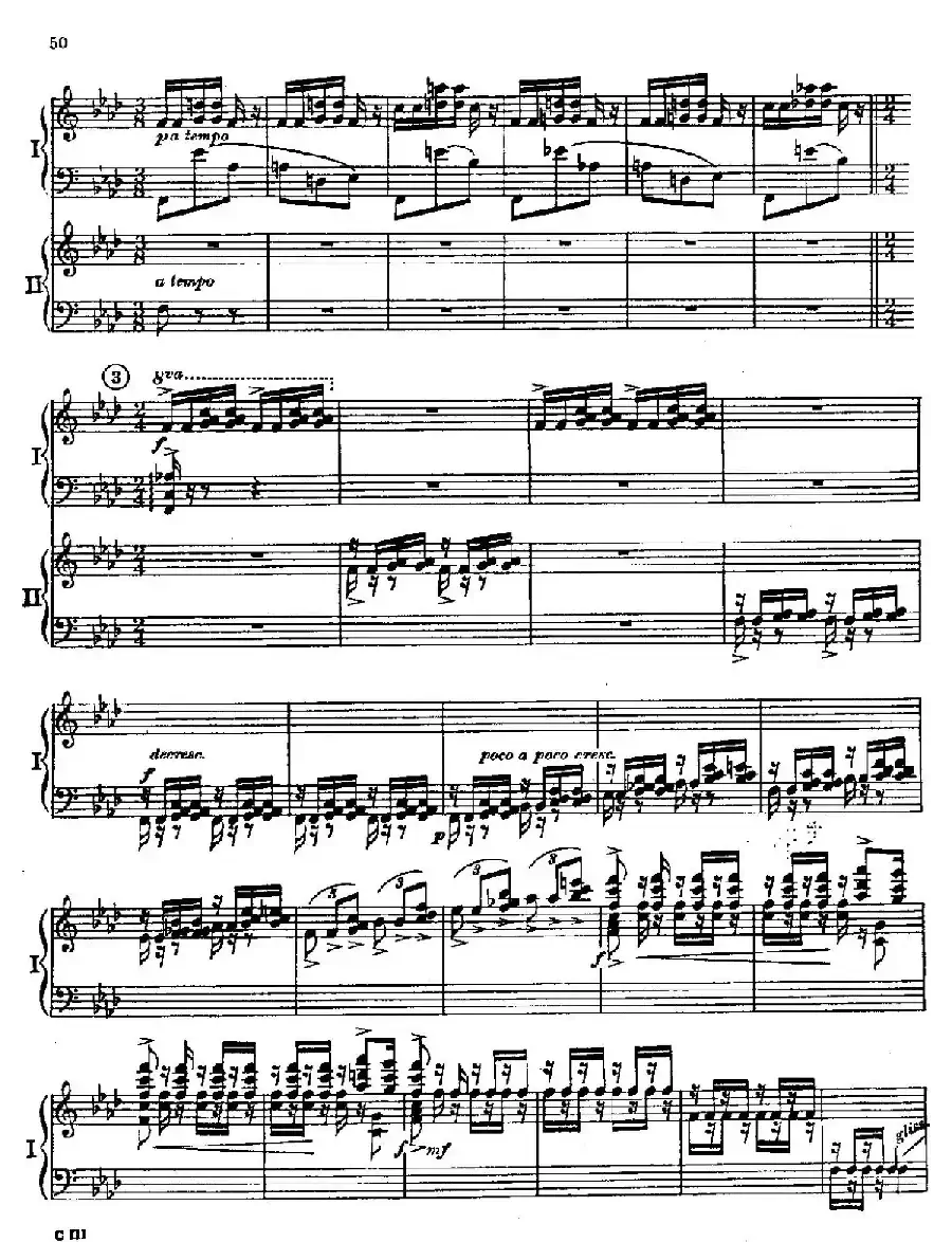 F大调爵士钢琴协奏曲（美版双钢琴原谱 P51—60）