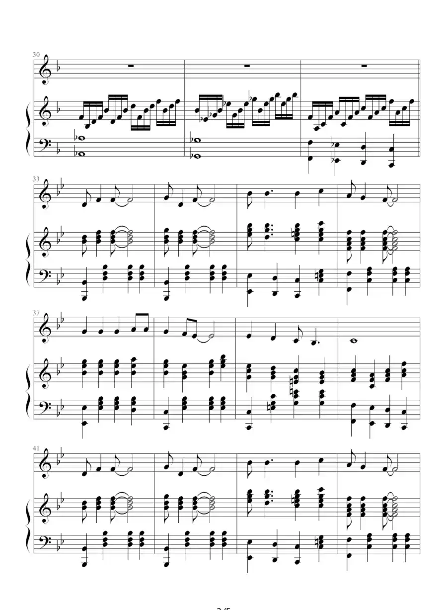 让世界充满爱（合唱钢琴伴奏谱）（车路遥配伴奏）