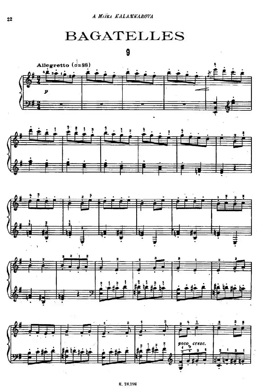 Tcherepnin - 10 Bagatelles Op.5（齐尔品-10首小品·9）