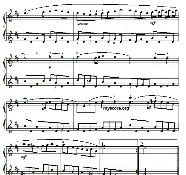 巴赫初级钢琴曲之十九：加伏特舞曲