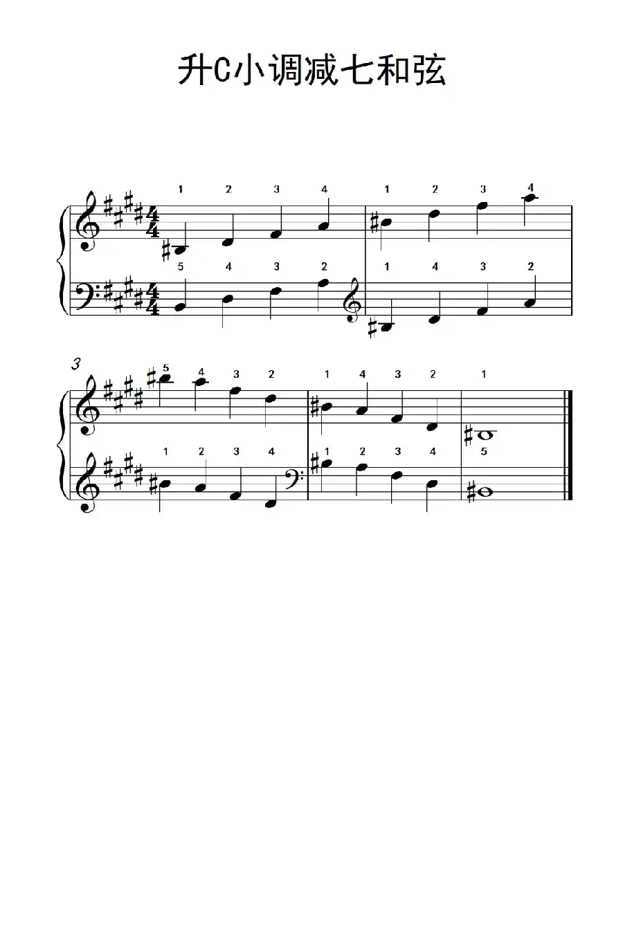 升C小调减七和弦（孩子们的钢琴音阶、和弦与琶音 2）