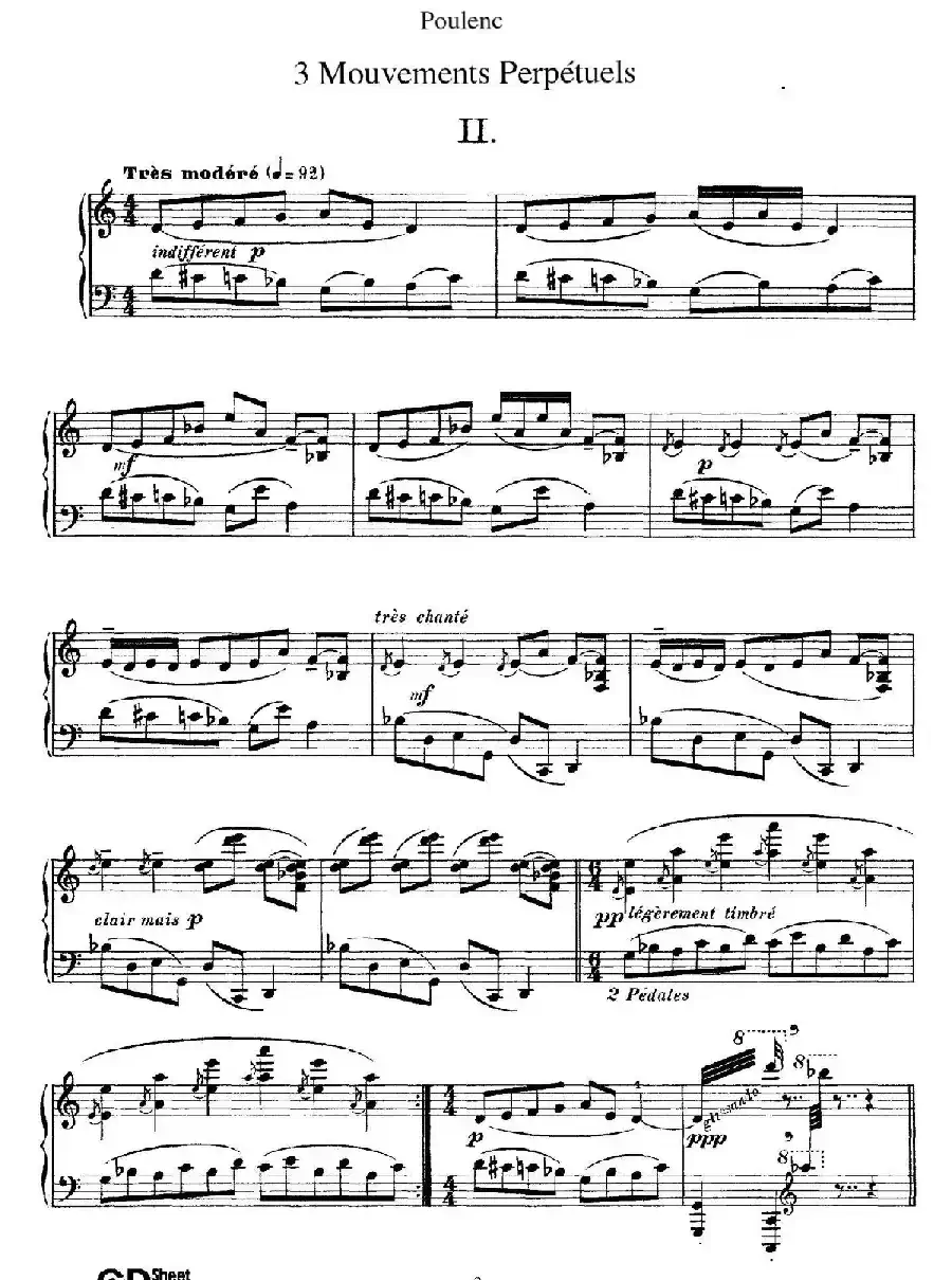 Trois Mouvements Perpetuel（3首无穷动·2）