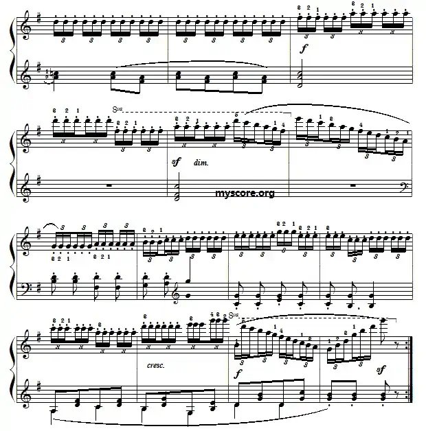 车尔尼（Czerny）849第12首曲谱及练习指导