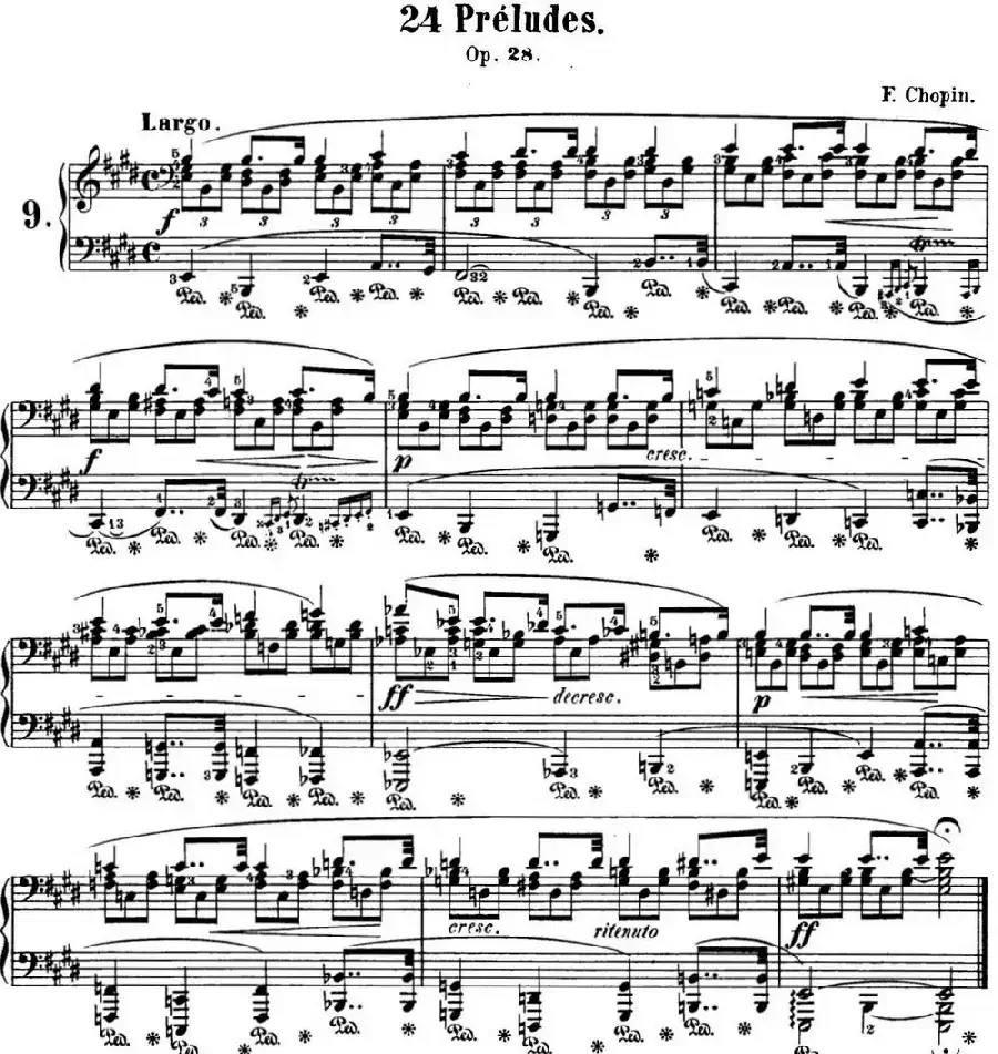 肖邦 24首钢琴前奏曲 Op.28 No.9 E大调