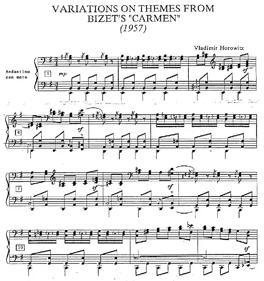 Carmen Variations 12 Pieces（12首卡门主题变奏曲·4）