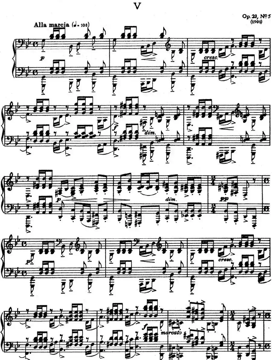 10 Preludes Op.23（拉赫玛尼诺夫10首前奏曲·Ⅴ）