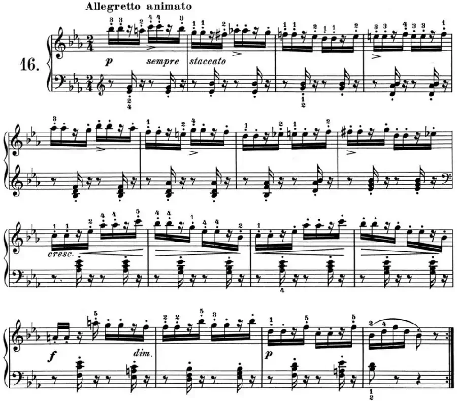 25首车尔尼Op.748练习曲（NO.16）