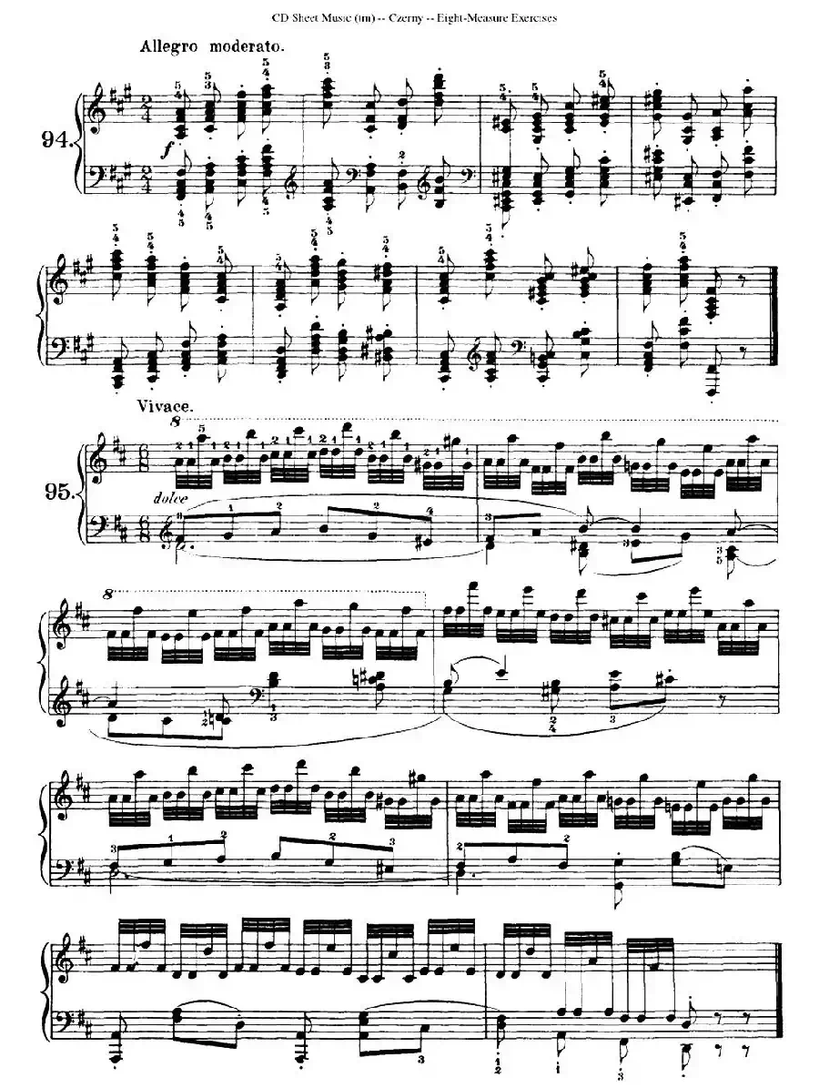 160 Eight- Measure Exercises.Op.821（车尔尼160首钢琴八小节练习曲（88——103））