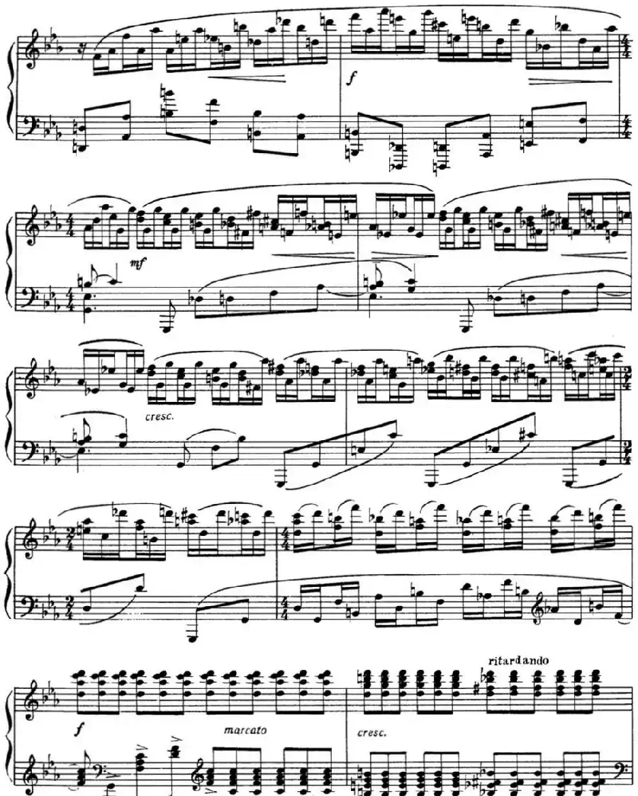 拉赫玛尼诺夫 音画练习曲9或10 Etudes tableaux Op.39 No.1